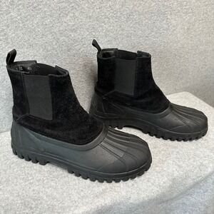 Diemme Balbi Chelsea Duck Boots Black Suede Rubber Lug Sole Size 45 EU 11 US